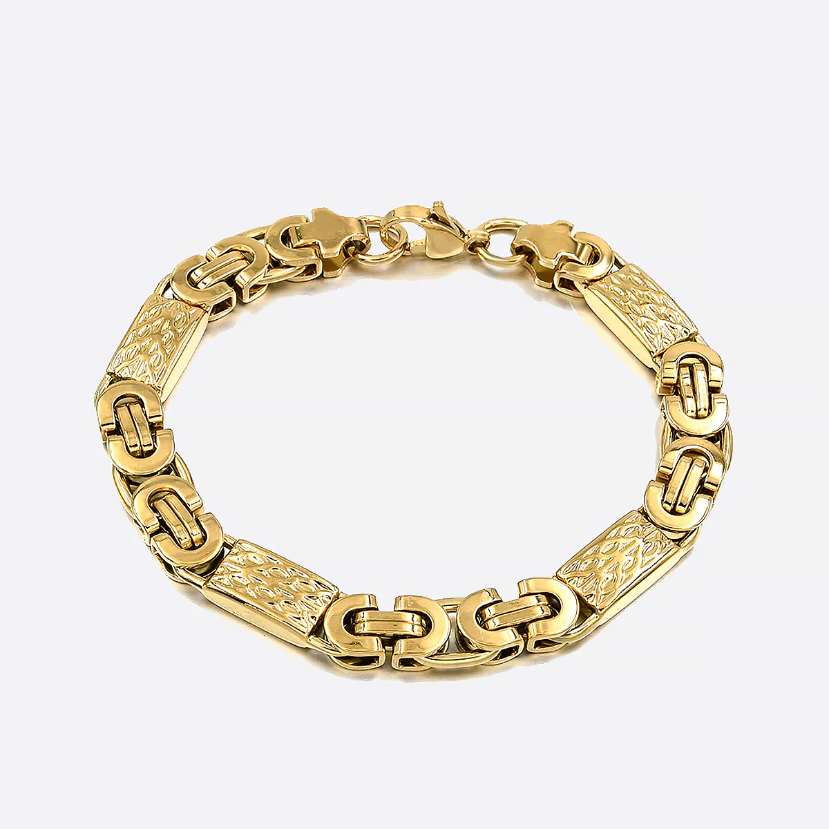 BREVY. | Flaches Gold-Königs-Gliederarmband 18K