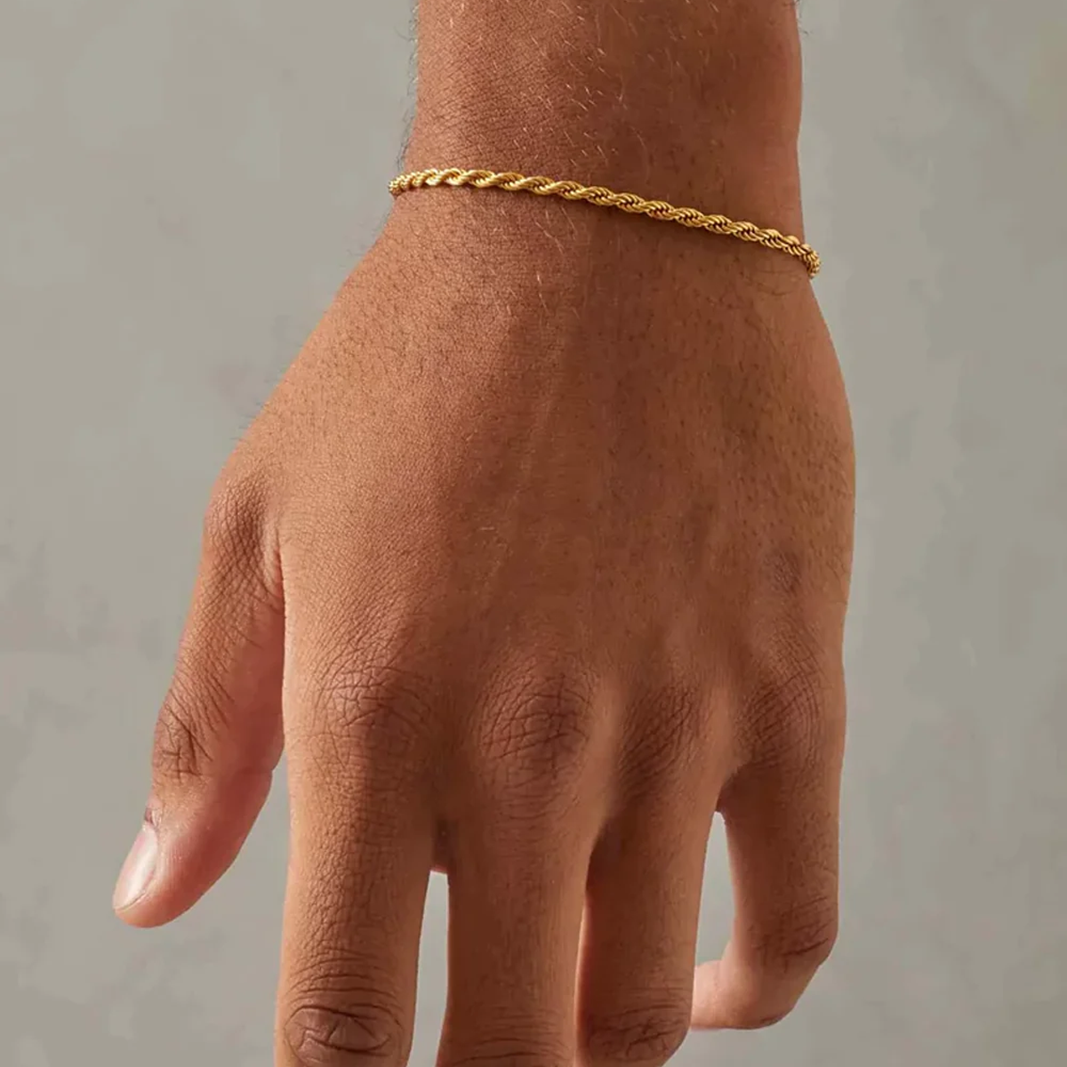 GOBRET. | 3MM Gold Rope Armband 18K